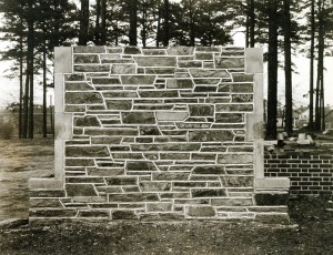 Test stone wall created by University to select the stones for our Gothic campus.