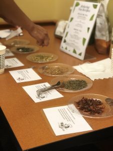 A photo of different types of teas from the Tea-laxation event.
