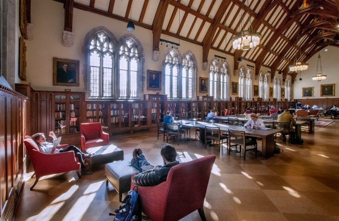 The Gothic Reading Room and portraits of white men