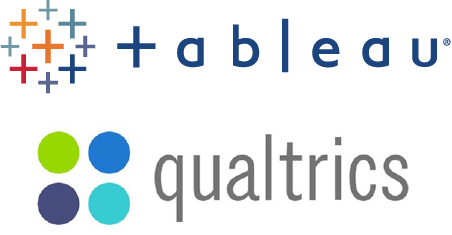 Logos for Qualtrics and Tableau