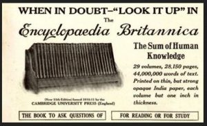 Encyclopedia Britannica Eleventh Edition adverstisement