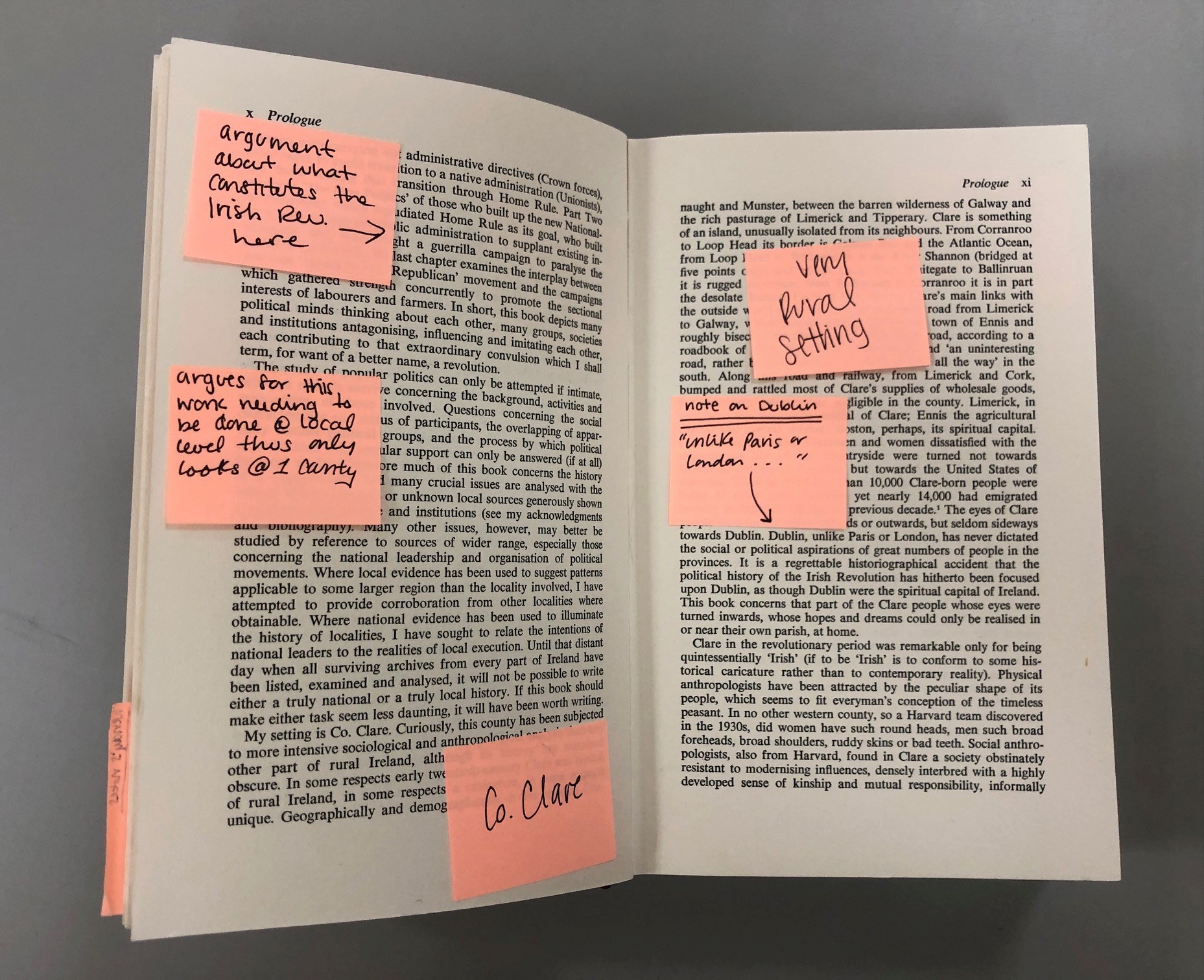 Book with a lot of sticky notes