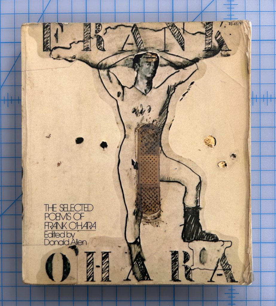 Paper binding, with bandage, affixed to upper cover, used to censor nude illustration of a man.