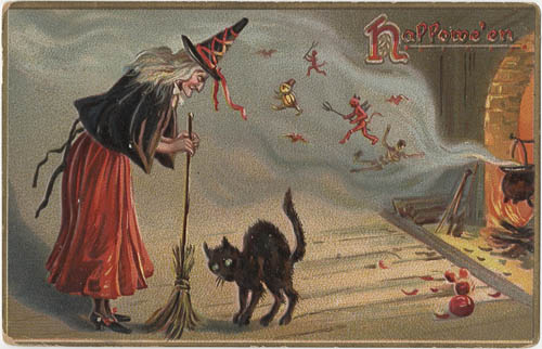 Halloween Postcard, 1908. 