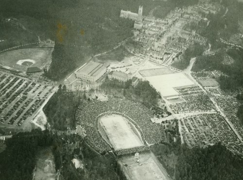 Aerial Photograph of Duke Stadium during 1942 Rose Bowl
