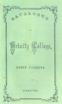 Cover of Catalogue of Trinity College, 1858-1859