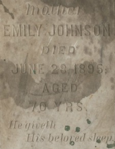 Close-Up of Emily Johnson's Headstone