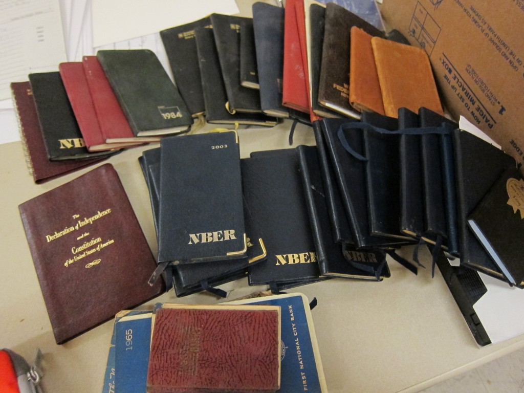 Dozens of datebooks from the Anna Schwartz Papers