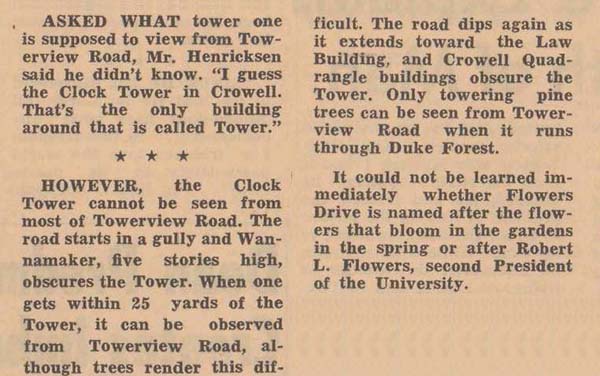 Article about Towerview Road, The Chronicle, March 1, 1963.