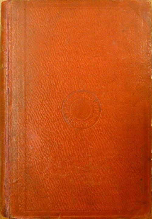 Moby-Dick in a repaired red cloth binding.