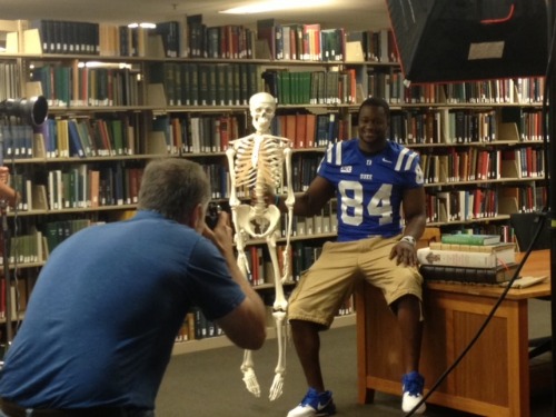 Kenny with the Athletic Department's skeleton