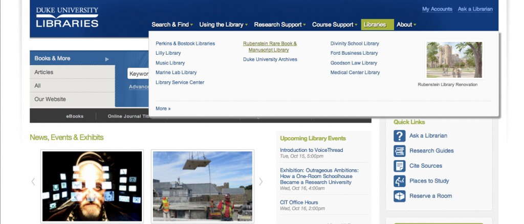 Main Library Homepage