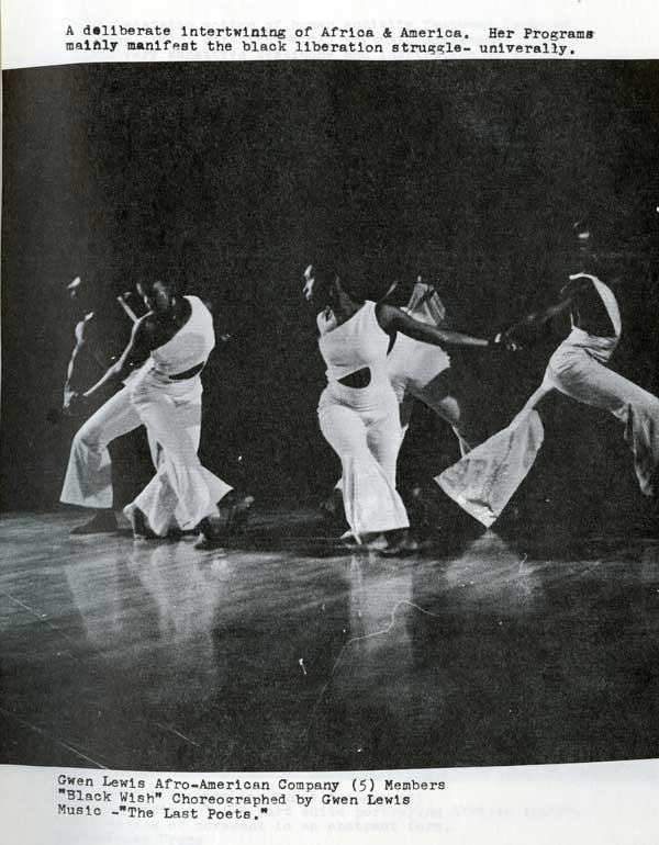 The Gwen Lewis Afro-American Company, a dance company in Oakland, was part of a flourishing black arts movement in the 1970s that saw reclaiming African heritage as part of the liberation struggle.