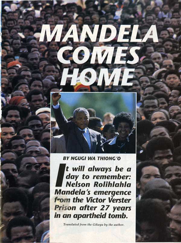 “Mandela Comes Home,” Time Magazine, Feb. 1990, Leroy T. Walker Africa News Service Archive
