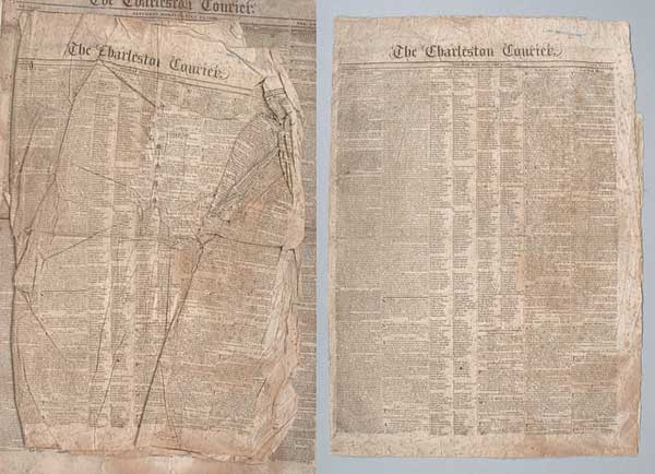 Newspapers before and after treatment