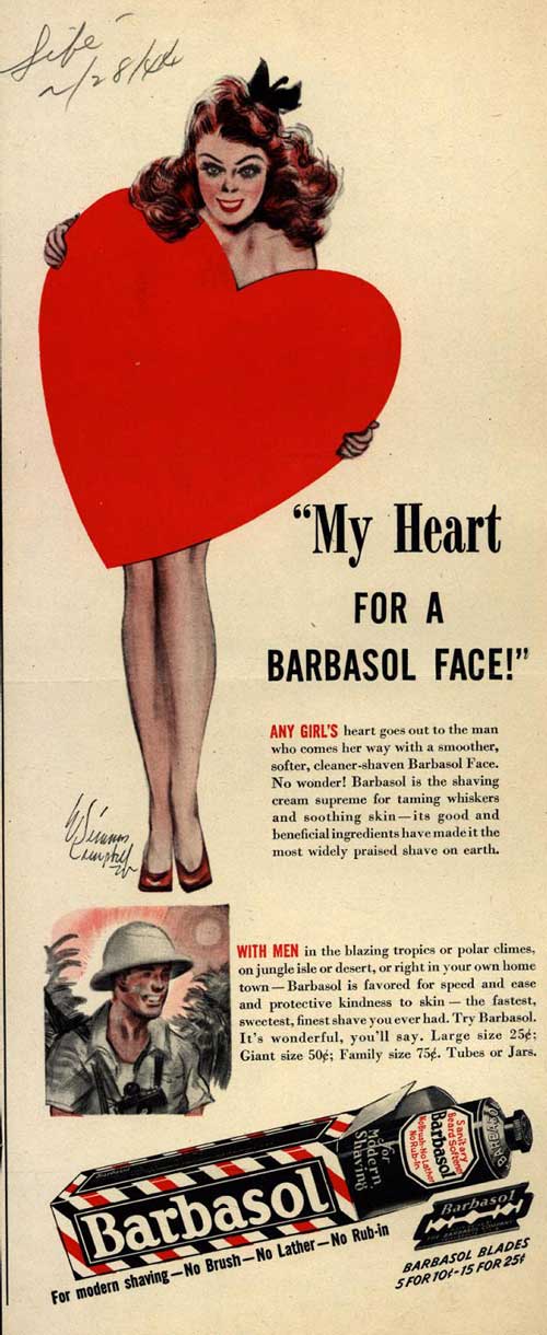 Barbasol advetisement, 1944. 