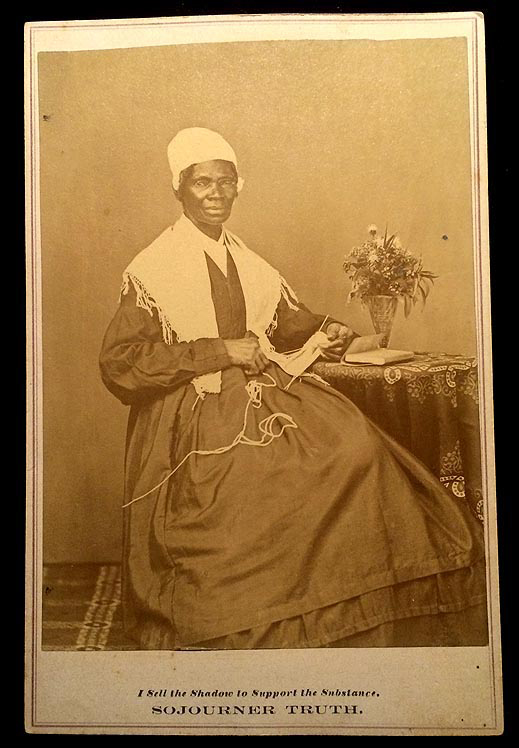 Cabinet card sold by Sojourner Truth to support her work, 1864 Photographer is unknown