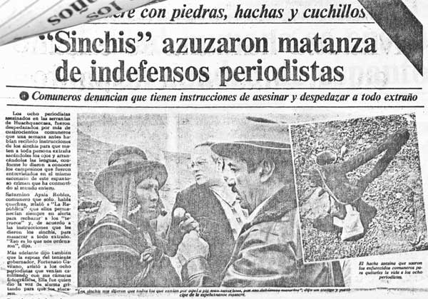 Photocopy of article from La Republica. From the Coletta Youngers Papers.