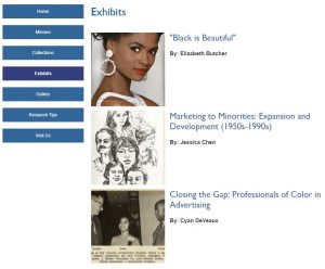 Screenshot from Race and Ethnicity in Advertising Website