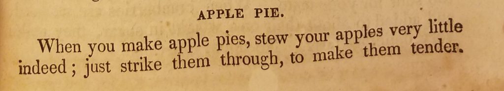 photograph of first page of text for apple pie