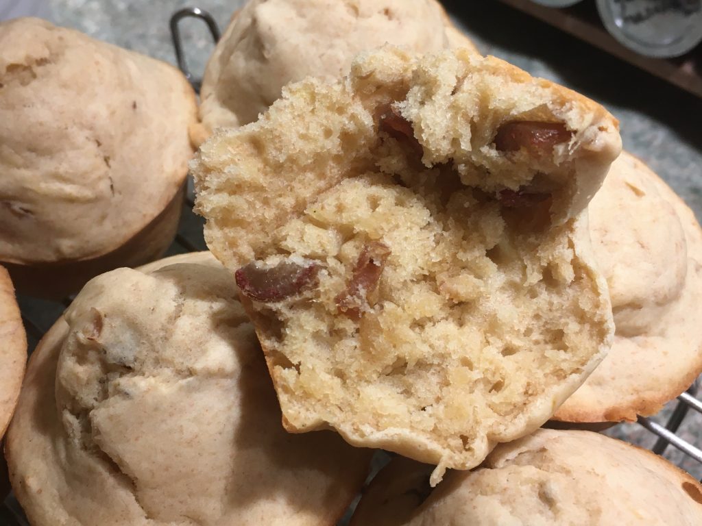 Photo of the interior of one of the date muffins