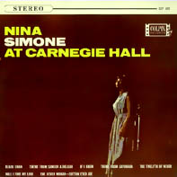 Album cover for a recording of Nina Simone at Carnegie Hall