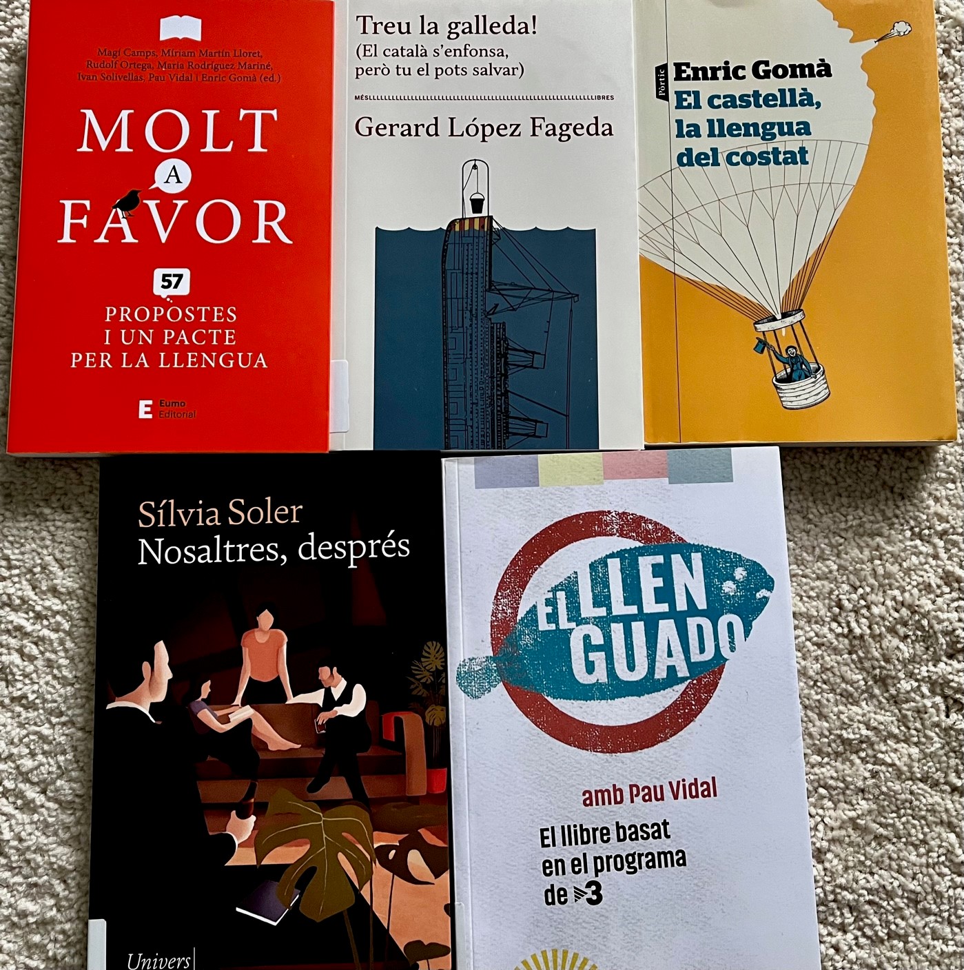 Photo of several books in Catalan
