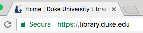 A padlock icon next to a web site URL indicates it uses a secure protocol