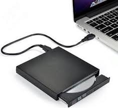 External dvd drive with dvd displayed in open slot