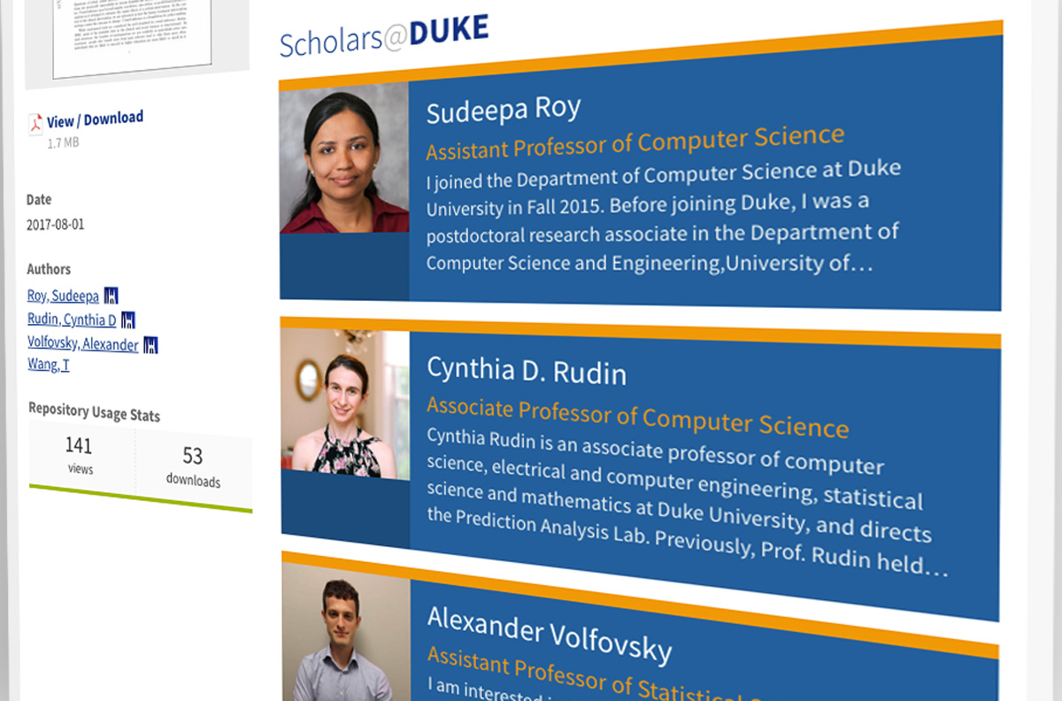 Highlighting Duke Scholars Alongside Their Research - Bitstreams: The ...