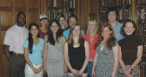 Deborah Pope, first row, far right, and her students