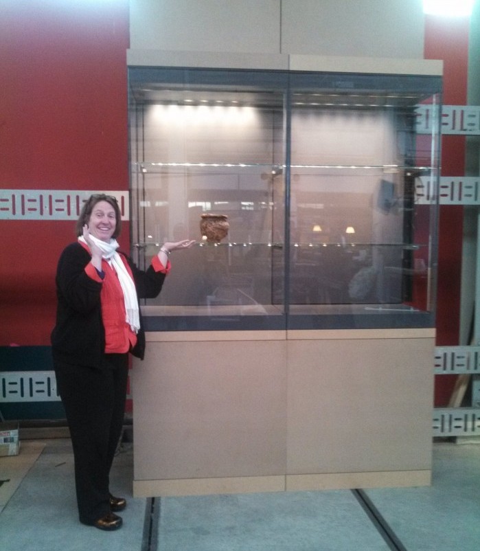 Meg Brown, the E. Rhodes and Leona B. Carpenter Foundation Exhibits Coordinator, at the Goppion headquarters in Milan.