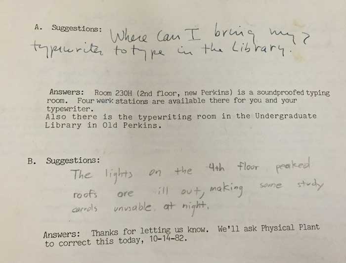 Library Answer Person: Typewriter