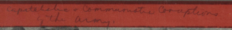 Closeup photograph of Lemkin's handwritten annotation on one of the library's Soviet Posters
