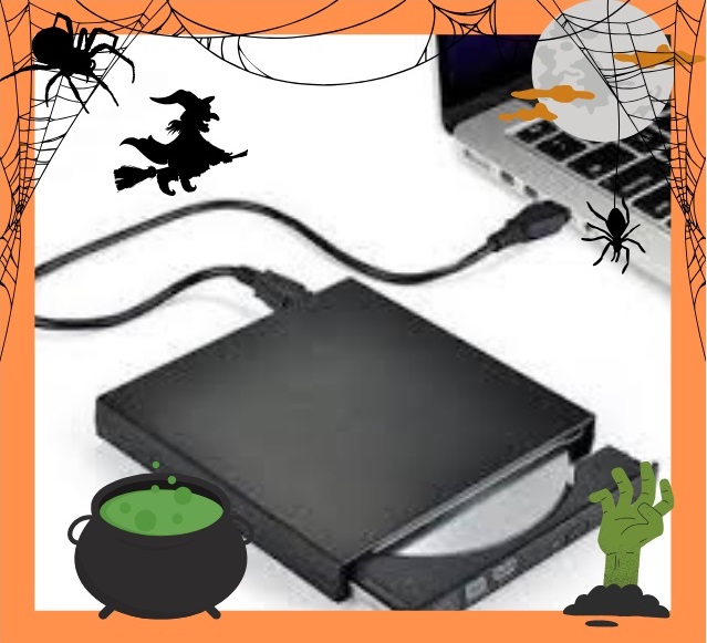 DVD drive with Halloween clip art